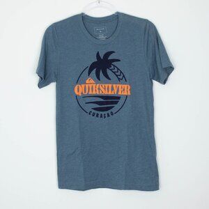 Quicksilver Womens Curacao‎ Palm Tree Graphic Shirt Size S Regular Fit Casual
